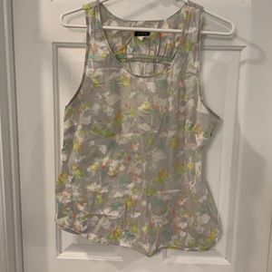 J crew cotton lightweight sleeveless shirt, side zip